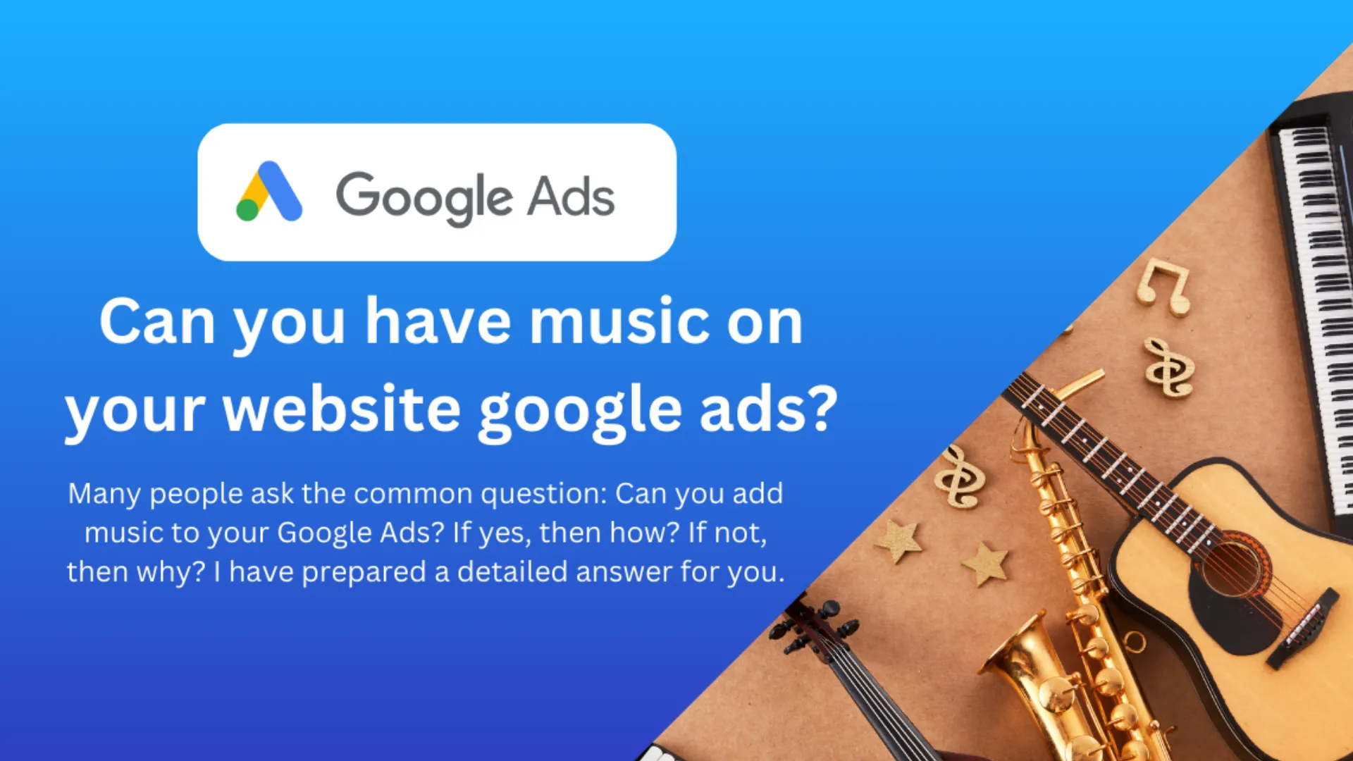 Can you have a music on your website google ads