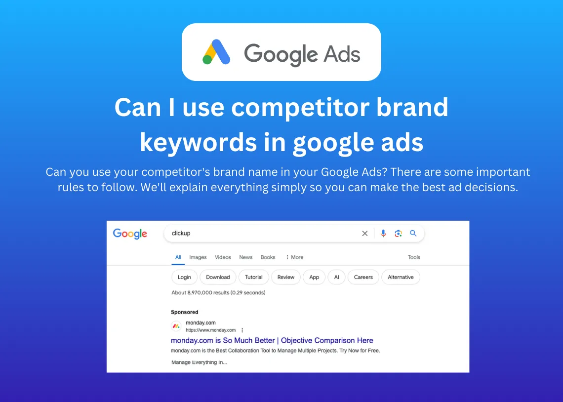 Can I use competitor brand keywords in google ads