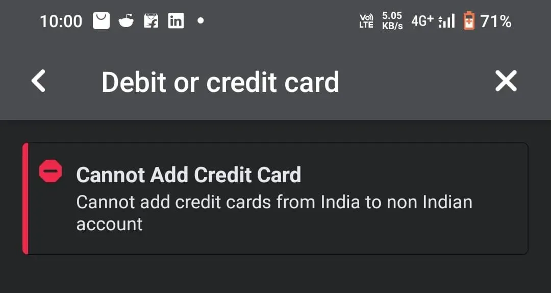 How to Fix this “cannot add credit cards from India to non-Indian account Facebook” Issue