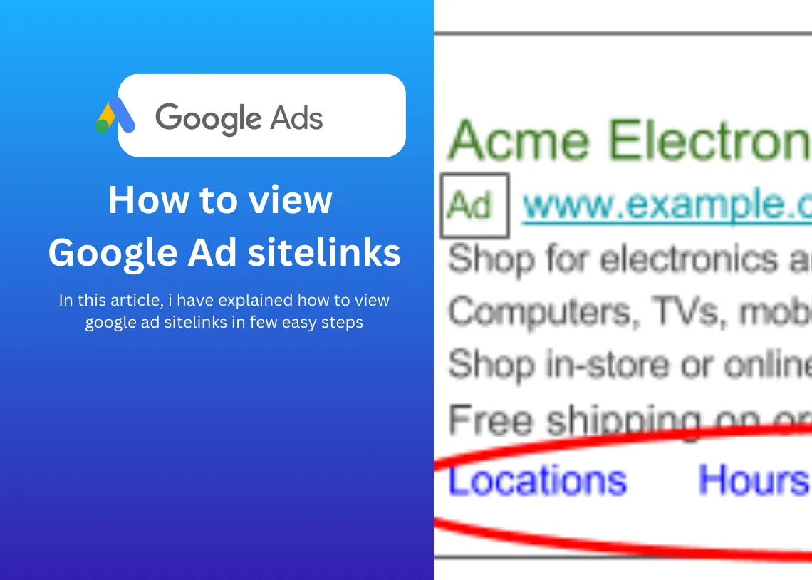 How to view Google Ad sitelinks